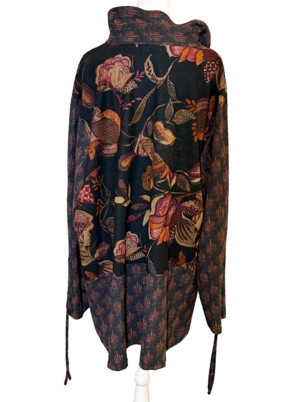 Parsley & Sage Mixed Print Autumnal Floral Boho Lagenlook Button Top Women’s 3X - Picture 6 of 10